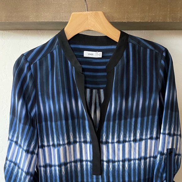 Vince| Silk Ombre Striped Long Sleeve Blouse, Size 8••• - Picture 4 of 14